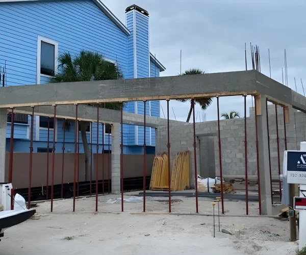 Framed shell on a Dun Rite jobsite
